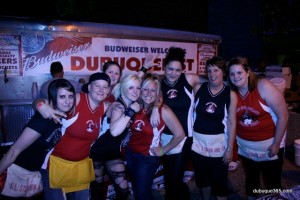 Derby Girls Volunteer in Beer Tent